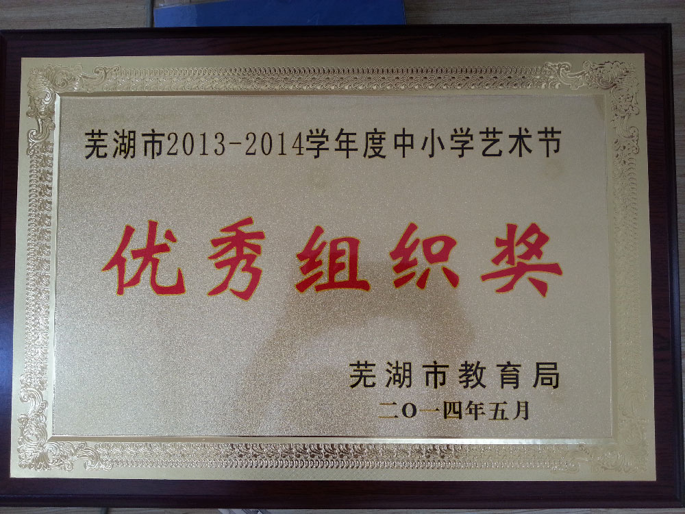 芜湖市2013-2014学年度中小学艺术节优秀组织奖.jpg